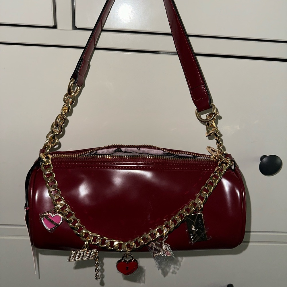 Juicy Couture Burgundy Shoulder Bag with Gold Accents